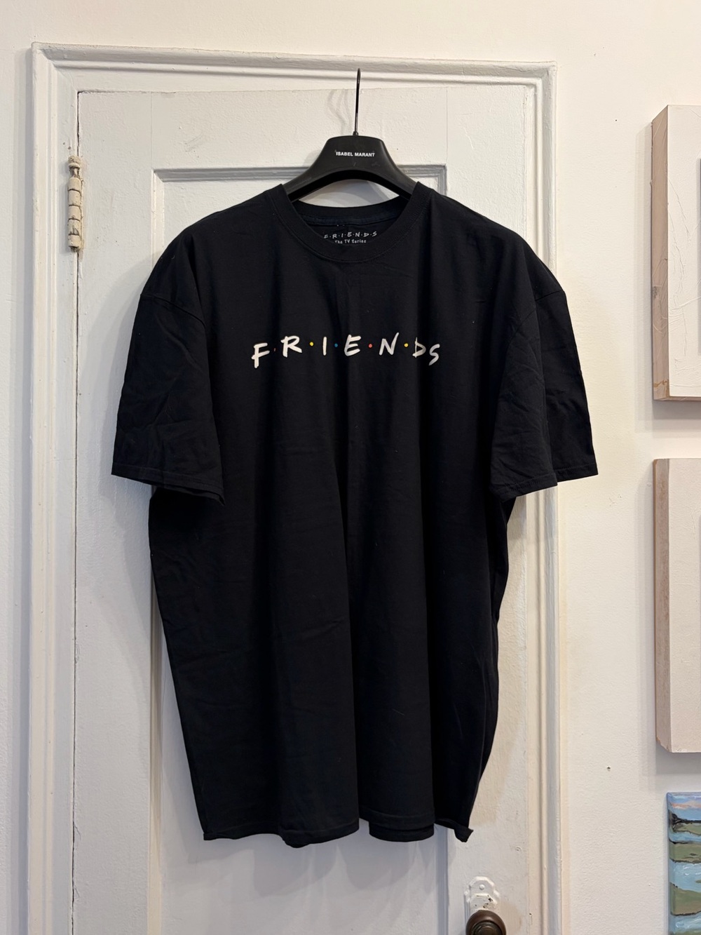 FRIENDS Black Short Sleeve Tee with White Logo